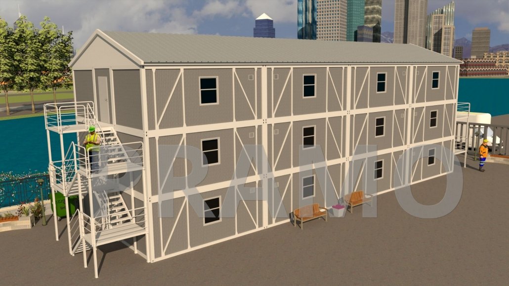 576 متر مربع، سكن مهندس مكون من ثلاثة طوابق